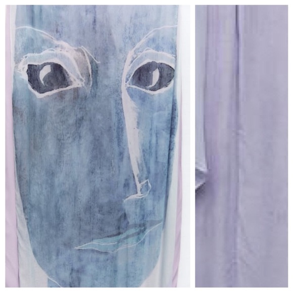 Zara Lilac Viscose Flowing Printed Midi Dress 8077/041/290/014 - Picture 9 of 10